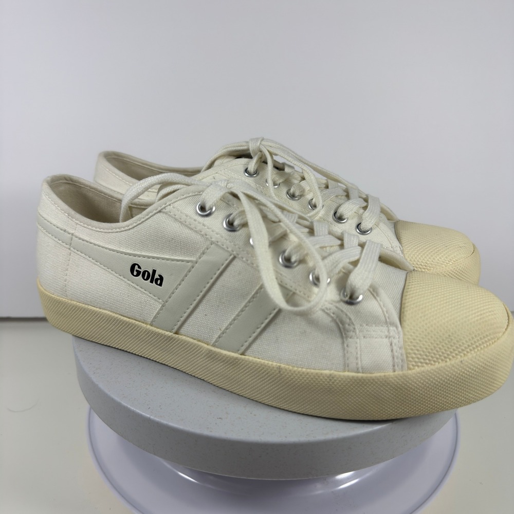 Gola Coaster Women's Sneakers Off-White Canvas Low Top Retro Trainers Size 9 - Picture 5 of 16